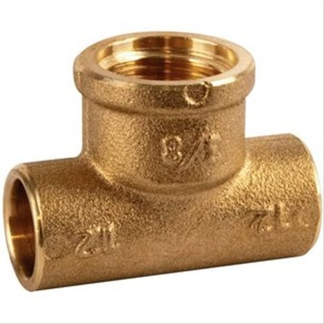 Lot de 10 tés femelles laiton à souder cuivre Ø14 - femelle 3/8'' (12/17)