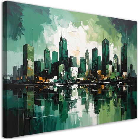 Stampe su Tela, Grattacieli Architettura urbana verde, 90x60 (1/5)