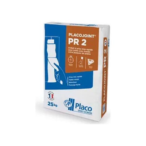 Enduit à joint poudre à prise rapide Placojoint PR 2 – sac 25 kg - PLACO