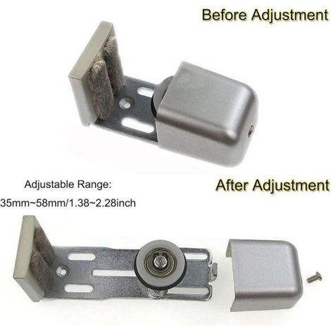 Guide Porte Coulissante - Métallique - Ajustable - Pour Portes Automatiques et Bois - 2 Pièces (1/5)