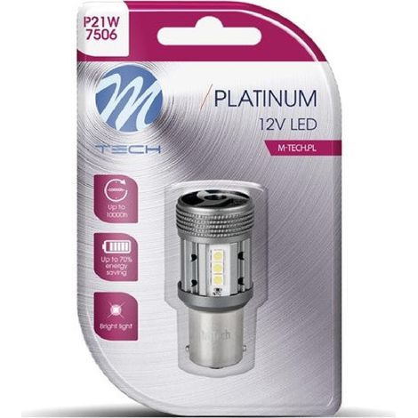 Ampoule P21W LED blanche CANBUS RETROFIT BA15s refroidissement actif 12/24V 10W