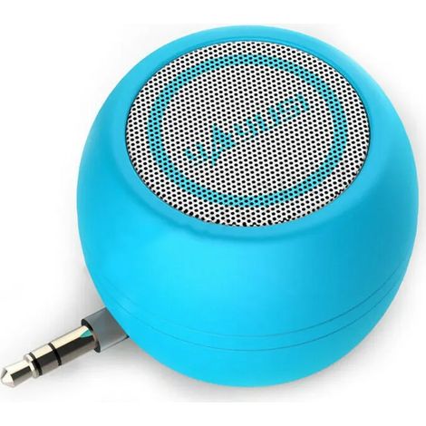 (Bleu) Mini haut-parleur portable 3,5 mm, connexion directe au téléphone portable, amplification stéréo 3D (1/5)