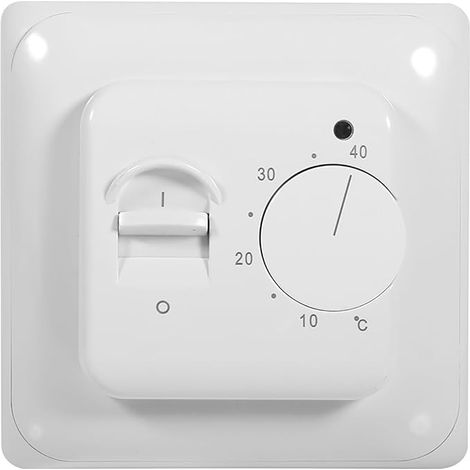 Floor Heating Thermostat, Manual Mechanical Room Floor Heating Thermostat Temperature Control Switch with 2.9m Sensor Cable (1/5)