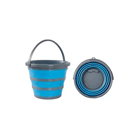 Seau Pliable, Seau de Nettoyage Ménager, 10L - Voyage, Voitures, Camping, Camping-Car, Randonnée, Pêche - Compact, Gain de Place & Solide (1/5)
