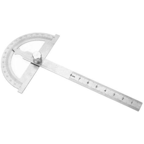 Rapporteur Goniomètre 0-180 Degrés Acier Inoxydable Règle 15cm Jauge Angle 80 120mm