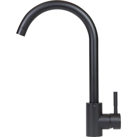 ZMH Mitigeur de cuisine Noir Mélangeur d'évier, Mitigeur monocommande haute pression Robinet en acier Inox pivotant à 360° Robinet de cuisine (1/4)