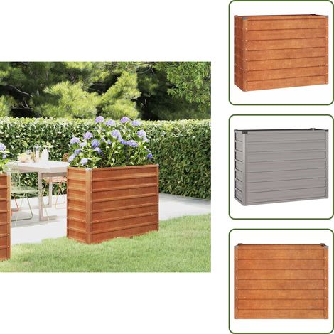 Lit surélevé de jardin rouillé 100x40x77 cm acier corten - Jardiniere - Lit Surélevé - Acier Corten - Décoration Extérieur - Balcon (1/5)