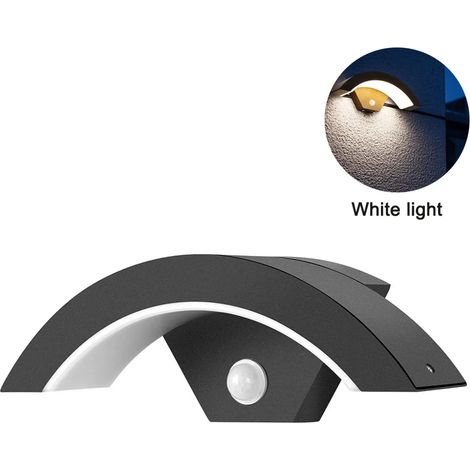 Bande lumineuse LED extérieure avec détecteur de mouvement 10W Lampe murale extérieure capteur Gris IP65 Éclairage extérieur Applique murale 3000K (1/5)