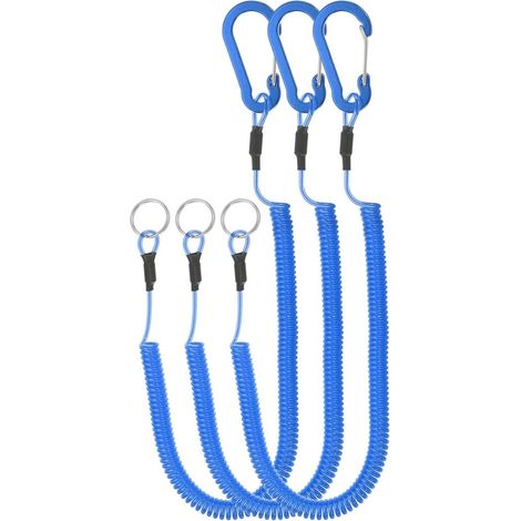 Spiralkordeln 3 Stück ausziehbar bis 150 cm mit Clip grün – Sicherheitsleinen – Outdoor-Zubehör (1/5)