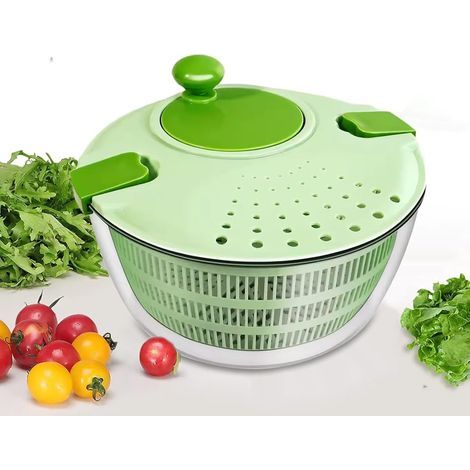 Essoreuse à salade 4L, lave et essore. Polyvalente : déchiquetage, jus, séparation des œufs. Anti-dérapant. (1/5)
