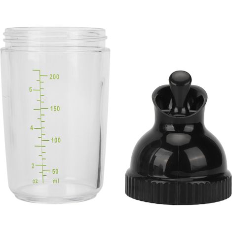 Bol mélangeur vinaigrette 200ml, sans BPA, étanche, bocal à sauce avec couvercle, noir, pour cuisine (1/5)