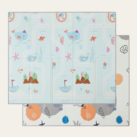 CASABEL Tapis d’Éveil Bébé 180×200 cm, Pliable, Motifs Bateau