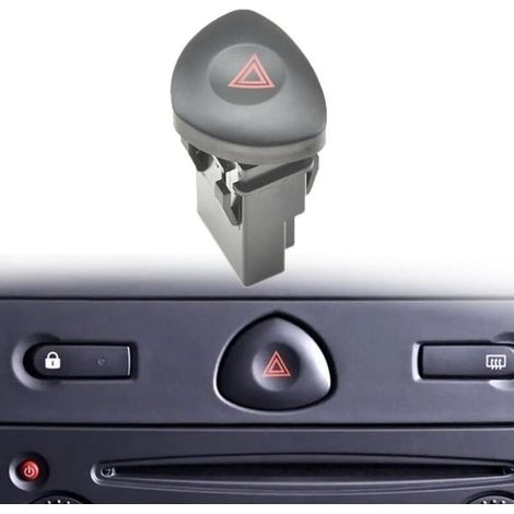 Feux d'urgence de danger Bouton d'avertissement compatible avec Re-nault Clio II Hatchback 2001-2003 2005 2006 (1/5)