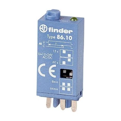 Relé temporal finder 12 a 24 V DC AC robusto duradero