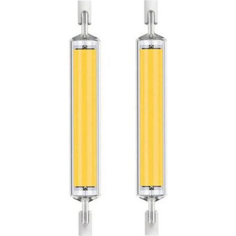Lot de 2 lampes LED horizontales à double culot - 118 mm, 20 W - 220 V, lumière blanc chaud (1/5)