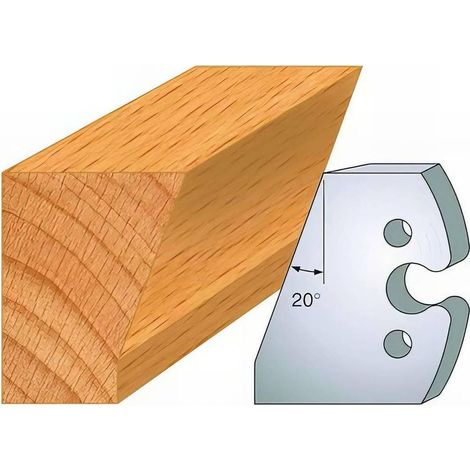Jeu de 2 Fers Profilés Acier HT 50 x 5,5 mm - N°230 Chanfrein 20° - Outil de menuiserie - Diamwood (1/2)