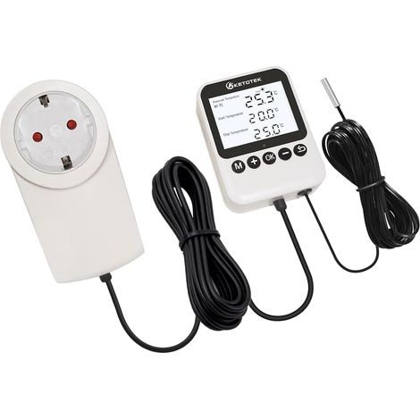 Prise Thermostat Numérique avec Minuterie – Jour/Nuit Contrôleur de Température 230V, LCD à rétroéclairage pour Terrarium Reptile (1/5)