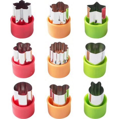 8-Piece Vegetable Cookie Cutter Set, Mini Fruit Cookie Cutters in Stainless Steel, Vegetable Cutter Set with (1/5)