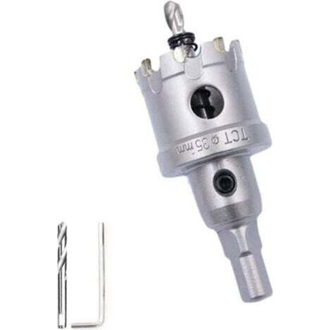 Heavy-duty, industrial-grade, 1-3/8" (35mm) carbide bi-metal hole saw for stainless steel hole cutting (1/4)