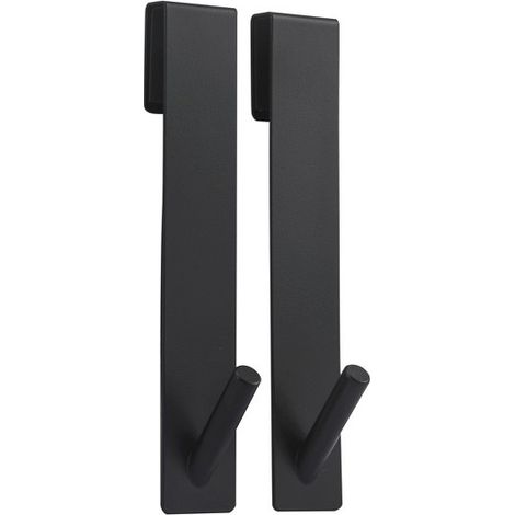2 percheros para mampara de ducha NOKO Negro mate MSV