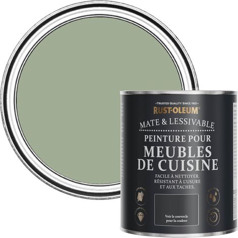 Peinture Verte pour Meubles de Cuisine, Finition Mate - Vert Khaki 750ml (1/5)