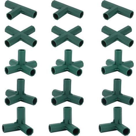 Pack of 15 16mm Garden Frame Connectors – Sturdy, High-Quality Plastic Supports – For Greenhouses and Flower Structures (1/5)