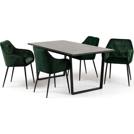 Conjunto de mesas y sillas para comedor Norsica 714 , 74x90x160cm, Diámetro: 0, Número de asientos: 4, Estilo: Contemporary