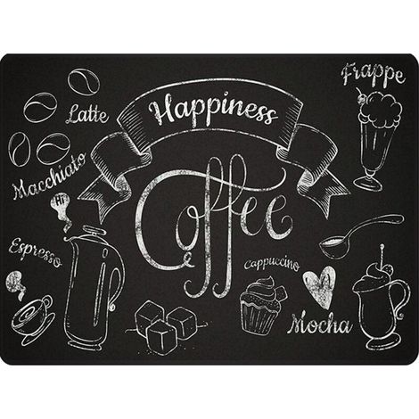 Geschirrtrockenmatte mit Vintage-Kaffee-Muster, rutschfeste, saugfähige Gummi-Geschirrmatte, Küchen-Platzset, perfektes Zubehör für Küchenarbeitsplatten und Kaffeemaschinen - Crezuo
