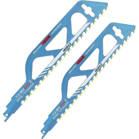 2 PCS Lame Scie Sabre Brique,305 mm Lame Scie Sabre professionnelles, en acier au carbure pour Bois, Métal,Parpaing Beton Cellulaire et brique (S1243HM) (1/5)