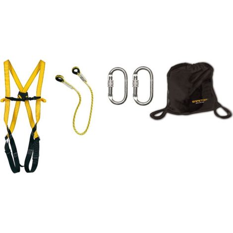 Kit anticaídas de arnés cuerdas y mosquetones Elbrus 71B Cuerda 1