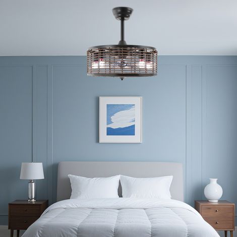 BT255 Deckenventilator Mit Beleuchtung Deckenventilatoren mit Lichtern, E27 mit Fernbedienung Geschwindigkeit Ventilator Deckenleuchte, Für Wohnzimmer Schlafzimmer