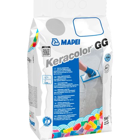 Stucco fughe grana grossa ceramiche piastrelle mosaici keracolor gg sacco 5 kg colore- grigio argento - 111 - confezione 1