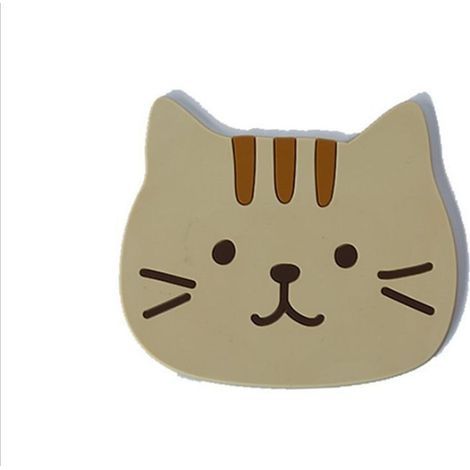 Sous-verres en silicone pour chats, antidérapants et imperméables, idéaux pour la décoration de cuisine et salon, couleur jaune vif (1/5)