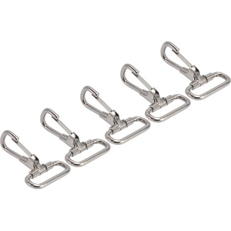 Set mit 5 Karabinerhaken aus Edelstahl 304 für Schlüsselanhänger, Hundeleinen, Halsbänder und Ringe (29 mm) (1/5)