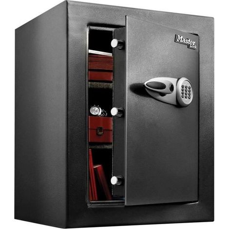 Master Lock – Coffre-fort électronique haute sécurité 70x55x50,2 cm – Pênes mobiles en acier – Kit de fixation au sol – T8331ML