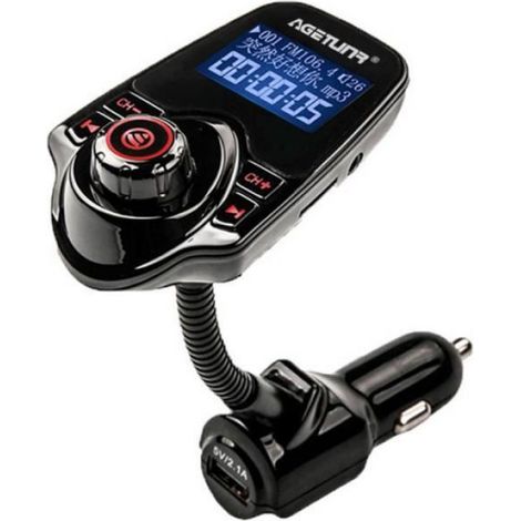 Accessoire audio - vidéo,XCGaoon T10 Kit voiture Bluetooth ensemble mains libres transmetteur FM AUX voiture lecteur - Type Rouge (1/4)