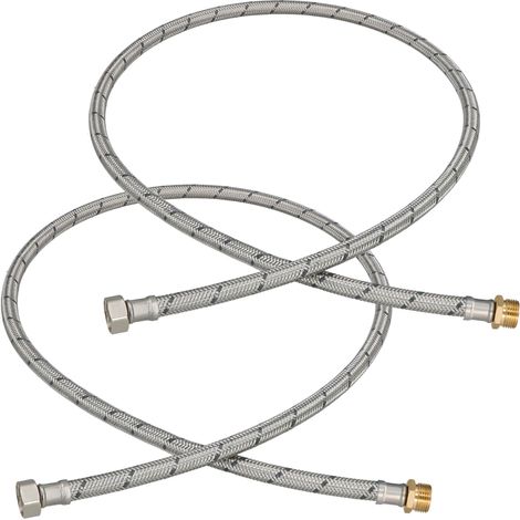 Connettore flessibile da 3/8” femmina-maschio, 120 cm, set da 2 pezzi (1/5)