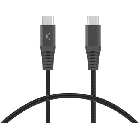 Cable USB-C a USB-C KSIX Negro