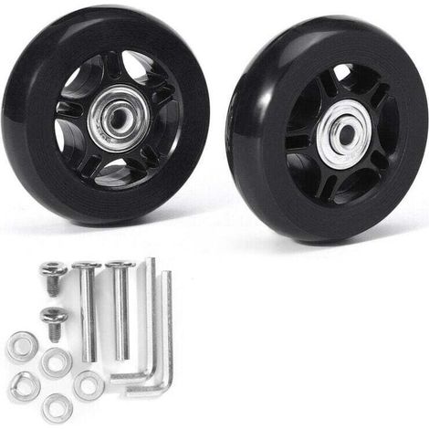 Ein Paar universelle Kofferrollen, Ersatz, langlebiges Gummi, geräuschlos, multidirektional, Ersatz-Reparaturrollen für Koffer und Gepäck, 70 mm x 19 mm, 2 Stück (1/4)