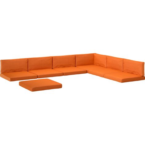 14-Piece Orange Polyester Dining Chair Cushions (1/5)