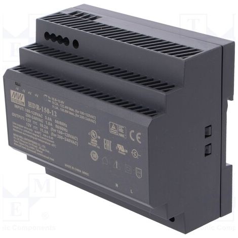 mean well HDR-150-12 alimentation 150 W 12 V rail DIN (1/4)