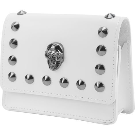 Étui de transport élégant pour télémètre de golf, blanc, avec rivets de protection. (1/5)