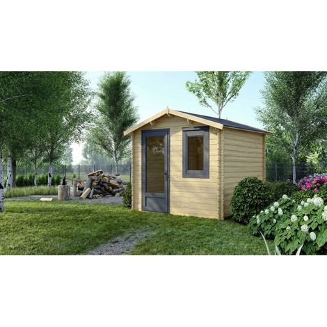 Abri de jardin en bois - 7.5m2 - 3x2.5m - Ep. 28mm - Couleur: naturel (1/5)