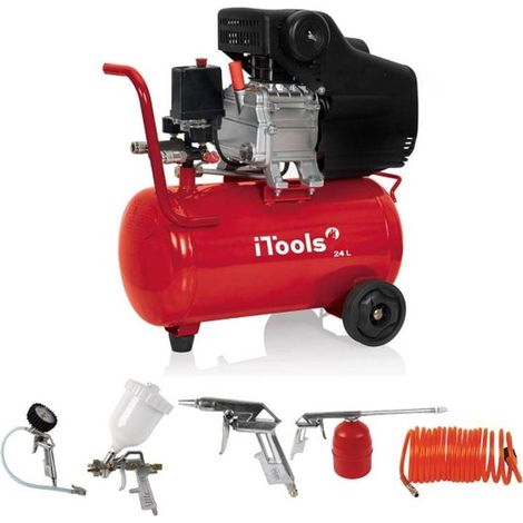 Compresseur Électrique 2CV 24L - Puissant et Compact - Idéal pour les Travaux de Pneumatique - D-Work (1/2)