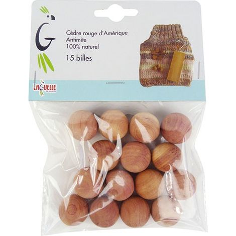 LAGUELLE - Billes antimites bois cèdre rouge sachet de 15