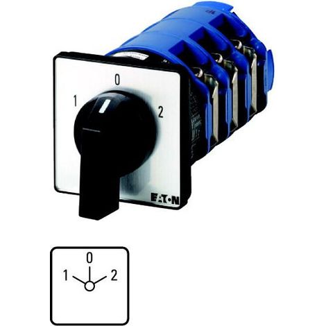 Inverseurs Contacts: 9 150 A plastron: 1-0-2 60 ° à accrochage Montage encastré EATON T6-3-8212/E/HI12