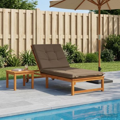vidaXL Cojín de Tumbona GEMERT 100% Poliéster Topo 190 x 80 x 9 cm (1/5)