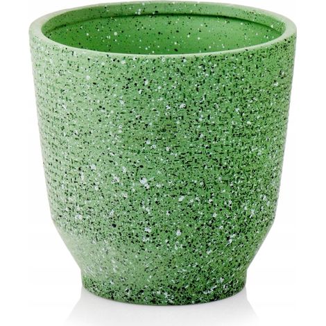 Coperchio in ceramica verde 14 cm smaltato con motivo a rilievo 1 pz. (1/2)