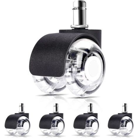 rotelle per sedia da ufficio 11 x 22 mm - Adatte a tutti i tipi di pavimento - Cuscinetti silenziosi a 360°, resistenti all'abrasione su pavimenti duri e tappeti - Ruote girevoli universali (1/5)