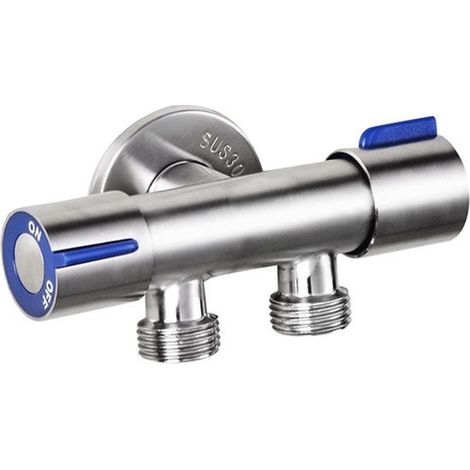 Grifo de baño con doble mando y doble manija, fabricado en acero inoxidable, y grifo de baño para la lavadora.